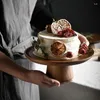 Pratos de madeira placa de bolo bandeja de refresco display prático jantar armazenamento decoração de casamento suporte