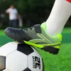 American Football Shoes Red Children's Soccer HOOK&LOOP Non-slip Turf Kids Sports Lightweight Leather Sneakers Boy