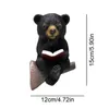 Reading Books Bear Figurines Waterproof Statue Solar Powered For Home Garden Yard Porch Garden Decor For Outside 240314