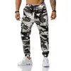 Calças masculinas Cargo Primavera Verão Moda Tendência Camuflagem com Bolsos Diariamente Básico Skinny Causal Esportes