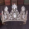 Luxury Barock Crystal Tiaras och Crowns Vintage Rhinestone Prom Diadem Women Bridal Wedding Hair Accessories smycken Ornament 240305