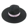 Baretten Strohoeden Vrouwen Zomerhoed Grote Rand 9.5cm Fedora Panama Effen Kaki Zwart Wit Strand Voor Sombrero de Mujer