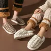 Boots Winter House Slippers For Women Fashion Gingham Platform Shoes With Fur Warm Women Home Slippers Furry inomhus tofflor unisex