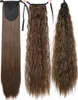 22quot longo afro encaracolado cordão rabo de cavalo sintético peruca rabo de cavalo pedaço de cabelo para mulheres falso coque clipe na extensão do cabelo 822491777249