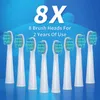Mundduschen Seago Wasserbürste Zahnreiniger mit 5 Düsen, tragbare Zahnwasserbürste und elektrische Schallzahnbürste mit 8 Köpfen J240318