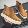 Laarzen nieuwe aankomst heren mode chelsea laarzen koe suede lederen schoenen schoenen feest banket jurk cowboy platform boot boot botas hombre