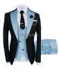 Costumes 2023 New Hot Fashion Slim Fit Blazer 3 PCS Twopiece Set Wedding Formal Peak Adpel Wedding Prom Terno Masculino Men's Suit