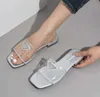 Triangel Metallic Slide Sandals Designer Slides Women Summer Slippers Letter Chunky Heels Ladies Beach Sandal Party Wedding Slipper Fashion Low Heel Shoes5465