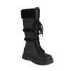 Laarzen 2023 Winter Warm Women Sneeuwlaarzen Dikke Knie Hoge laarzen Vat omhoog Lang pluche Winter Ladies Boots Schoenen Zwart Wit