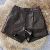 Frauen Hosen Echtem Schaffell Leder Shorts für Frauen Kleidung 2024 Hohe Taille Koreanische Mode Breite Bein Streetwear Ropa Mujer