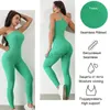 Kvinnors träningsduits Tracksuit Shoulder Solid Jumpsuit Workout Sleeveless Rompers Sportwear Gym Set 24318