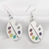 Boucles d'oreilles créoles, Palette de couleurs, charme, personnalité, pinceau, peintre coloré, bijoux, cadeau pour femmes