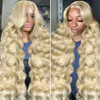 Melodie HD 250% 613 Blonde 13x6 Kant Voor Menselijk Haar Pruiken Body Wave 40 Inch 13x4 Kant Frontale Pruik 5X5 Lijmloos Babyhaar