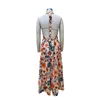 Floral Vacation Women's Summer Nouvelle arrivée à la mode en V Vin à col en V Backless sans manches sans manches Floral imprimement de plage Maxi Robe AST180286