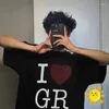 メンズTシャツ24SSハイストリートダイヤモンドグレイルズトークI LOVE GR SHIRT MEN LEMESSIZED TOP TEESTシャツ