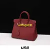 Borse tote in vera pelle Bk Habdbags Borsa classica in vera pelle platino Borsa da donna rosa rossa Borsa a mano Strato superiore Borsa in pelle di vacchetta con logo HBXVL3