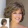 Perruques oucey Wigs de poils synthétiques pour femmes perruque naturelle femelle Coupure ombre Blonde perruque blonde naturelle Fibre thermique ondulé Wig courte