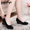 Сапоги Pofulove Женские туфли среднего клина черная пш -высокая каблука