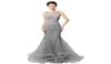 Cutom Made Open Back Grey Satin Mermaid Evening Dresses Beading 2019 Real Po Sheer Neck Women Prom Gowns Long Robe de Soire LX8367815