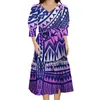 Robes de soirée 2024 Robe d'été à manches bouffantes pour femmes Polynésiennes Samoa Tribu Design de luxe à moitié personnalisé