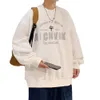Свободный свитер 2024, новый модный бренд, весенне-осенняя мужская футболка с длинными рукавами, топ с круглым вырезом