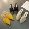 HBP Sandales à talons hauts pour femmes jaunes en gros sans marque Sandales à talons en strass pour femmes