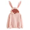 Damen Hoodies Fluffy Hoodie Pullover Damen Tops Langarm Kawaii Sweatshirt Bluse Ohr Streetwear