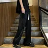 Garnitury męskie japoński styl drapey przystojne małe spodnie Stufty modna marka luźna prosta szerokie spodnie spodnie męskie ubranie męskie