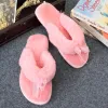 Slippers Natural Sheepskin Home Slippers Fashion Winter Women Indoor Slippers Fur Slippers Warm Wool Flip Flops Slipper Lady Home Shoes