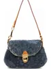 Borsa da cowboy per vecchia borsa a tracolla in denim vintage Baguette borse ricamate sotto le ascelle9238427