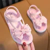 Sandals Girls Sandals 2023 Summer New Middle and Big Childrens Soft Bottom Princess Breathable Childrens Beach Sandals 2-10 Years OldC24318