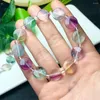 Bracelets à maillons en Fluorite naturelle, cercle, cristal, Quartz, pierres précieuses, bijoux, cadeau de guérison Reiki pour femmes, 1 pièces