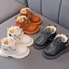 Botas Otoño Invierno Bebé Niño Montar Zapatos para niños Niños Niñas Nieve Moda Cuero Suave Antideslizante Deporte Correr