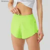 Kvinnors shorts ljusare färg Kvinnor Yoga Sportshorts med liner 3 Sidan blixtlås Pockeks som kör gym träning Träning SHORTSC243128