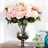 Dekorative Blumen Künstlicher Rosenblumenstrauß Simulation Home Office Blumendekor Hochzeit Fake Dunkelviolett