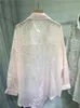 Blouses Femmes Luxe Diamants Perles Paillettes Point Rose Chemises Femmes 2024 Printemps Eté Manches Longues En Hauts Camisas De Mujer