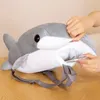 55 cm Söt Hammerhead Shark Plush Ryggsäck Toys Simulation Shark Toys fylld mjuk studentryggsäck för barn barn gåva 240312