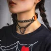 Choker halsbandskedja modetillbehör Kvinnor Anti-allergisk hip- Kärlek hjärtdekoration