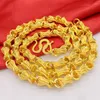 قلادة قلادة نقية المجوهرات الذهبية النقية للرجال القلادة التايلاندية سيارة زهرة العظم النمط الأصلي