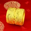 Hoyon luxo 24k ouro cor pulseira para mulheres dragão phoenix pulseira nupcial casamento pulseiras noivado aniversário jóias finas 240311