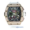 Hot Watch RM Watch Iconisch horloge Herenhorloge RM11-02 Holle schijf achter diamant twee plaatsen automatisch mechanisch horloge