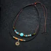 Collier pendentif pièce de monnaie personnalisé Turquoise, bijoux simples pour hommes 2nl9