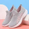 Chaussures décontractées femmes baskets maille sans lacet léger course Sport Zapatillas Mujer De Deporte taille 41