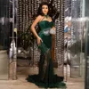 2024 Africano Prom Mermaid Mulheres Black Hunter Vestidos de noite verde de plus size vestidos formais de renda para OCNs especiais Segundo vestido de recepção AM531 407