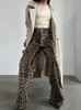 Calças femininas primavera leopardo impressão jogger 2024 estilo de rua calça feminina moda casual cintura alta pernas largas calças femininas outono