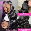 Perruque Lace Front Wig Body Wave brésilienne naturelle, cheveux naturels, Transparent HD, 13x4, pre-plucked, 5x5, avec Closure, pour femmes