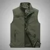 FGKKS Lente Mannen Vest Outdoor Leisure Effen Kleur Vest Jonge Middelbare Leeftijd Pography Vissen Casual Jas Mannelijke 240314