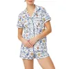 Designer dames schattig Roller Rabbit tweedelige broek pyjama Y2K aap geprefabriceerde afdrukken 2-delige pyjamaset shirt met korte mouwen Pj shorts set vrijetijdskleding 726