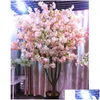 Decorative Flowers Wreaths 120 Heads Vertical Silk Artificial Cherry Blossom Valentines Day Gift Wedding Decor Trees Fake Flower B Otfei