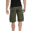 Shorts masculinos algodão carga homens 2024 verão militar tático homme masculino casual streetwear multi-bolso